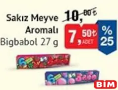 BİGBABOL SAKIZ MEYVE AROMALI 27 G